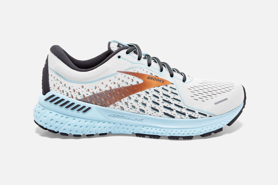Brooks Adrenaline GTS 21 Road Running Shoes Womens White/Gold/Blue 259147-BGI